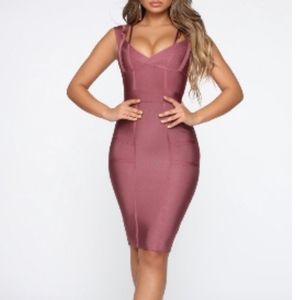 Fashion Nova Mauve Lansa Bandage Cocktail Dress 👗
